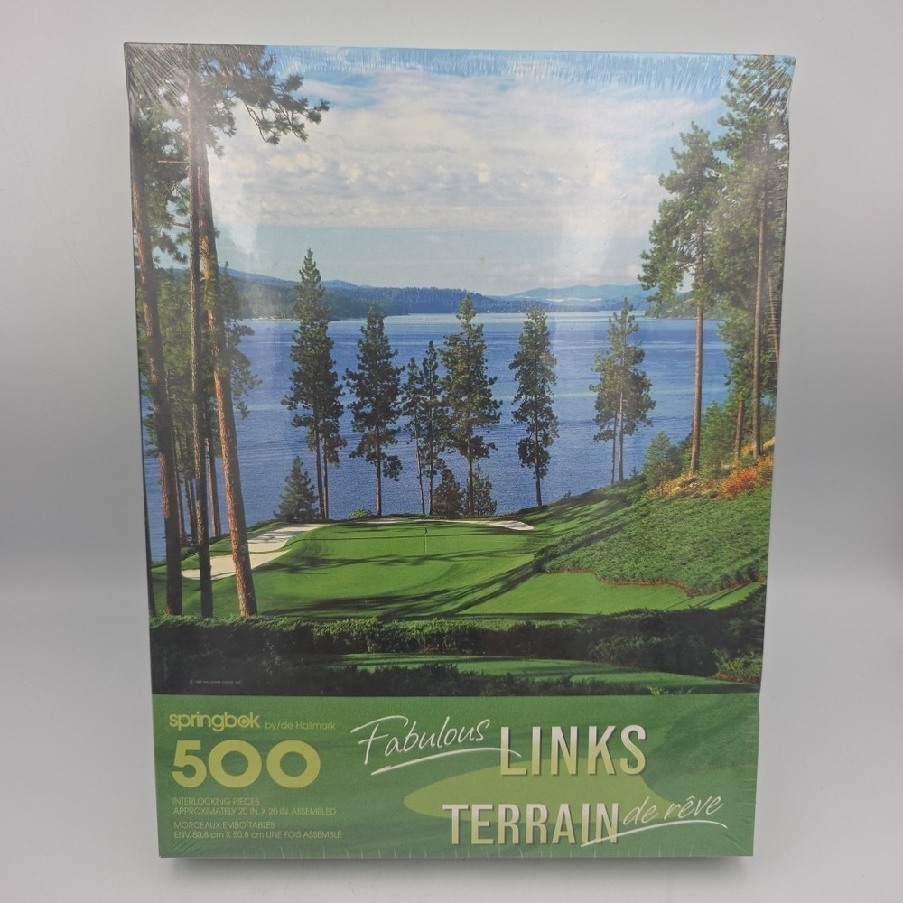 Springbok Fabulous Links 500 Pc. Jigsaw Puzzle 1999 Couer D' Alene Golf Hole‎ 16